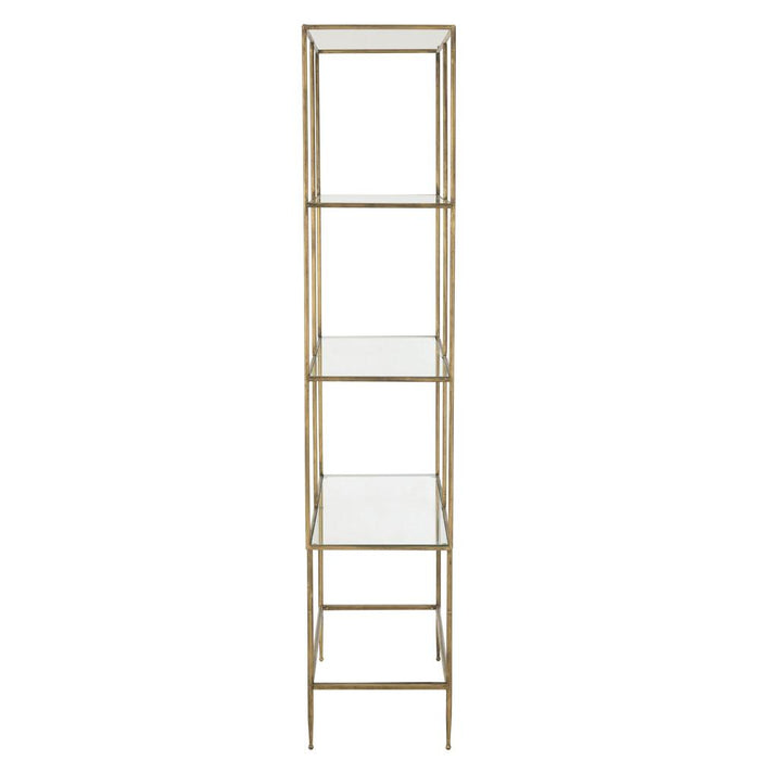 J-Line Rek 3 legplanken metaal/glas goud-Boekenkasten-J-Line