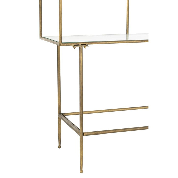 J-Line Rek 3 legplanken metaal/glas goud-Boekenkasten-J-Line