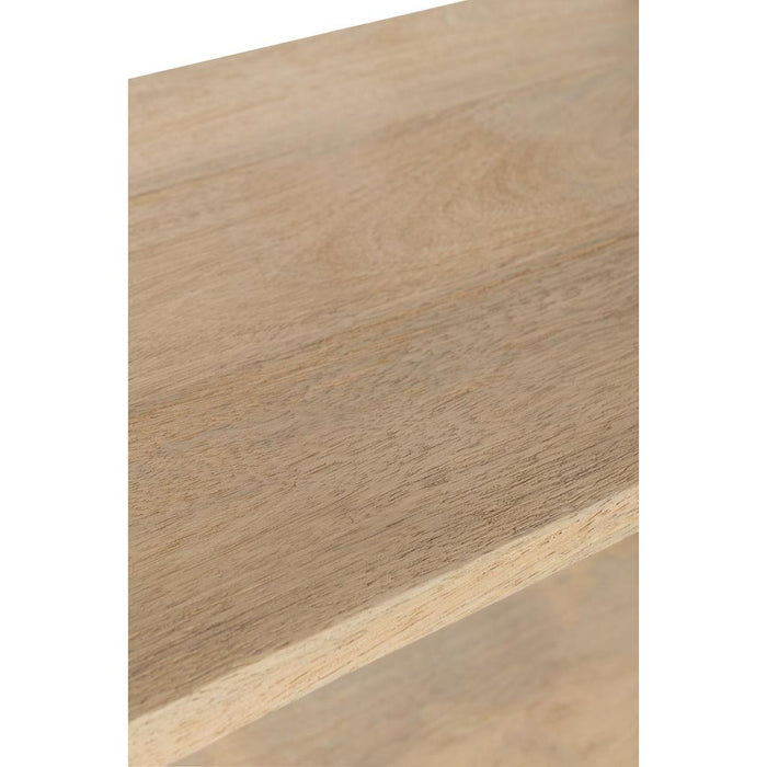 J-Line Rek Eli 5planken mango hout/staal naturel/grijs-Vakkenkasten-J-Line