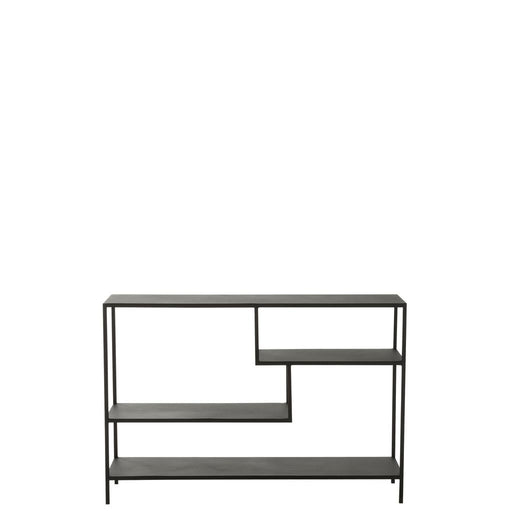 J-Line Rek Laag onregelmatige niveaus metaal zwart-Vakkenkasten-J-Line