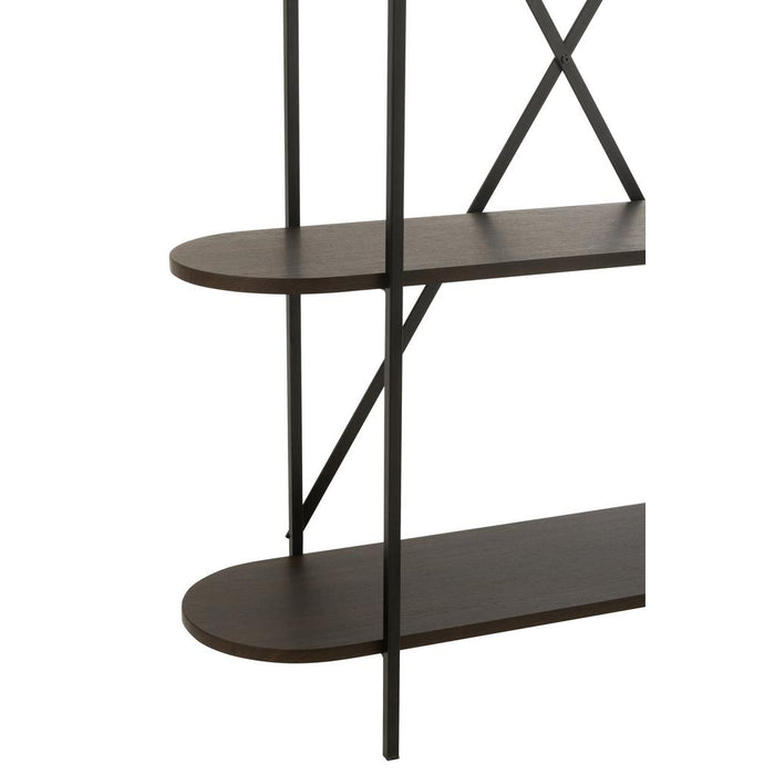 J-Line Rek Ovaal mdf/metaal donkerbruin-Vakkenkasten-J-Line