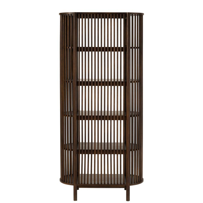 J-Line Rek conie 5 planken mango hout donker bruin-Boekenkasten-J-Line