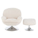 J-Line Relax Zetel+ voetbank metaal/multiplex creme/zilver-Fauteuils-J-Line