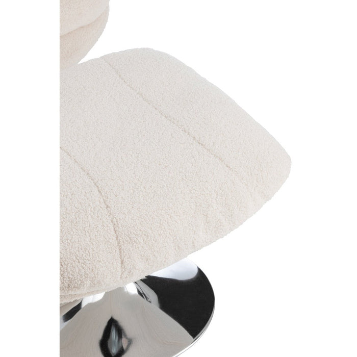 J-Line Relax Zetel+ voetbank metaal/multiplex creme/zilver-Fauteuils-J-Line