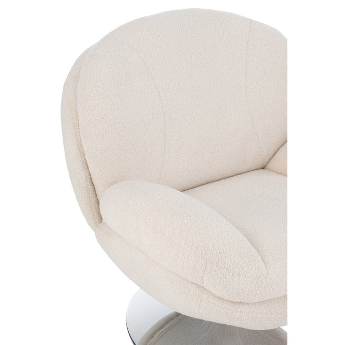 J-Line Relax Zetel+ voetbank metaal/multiplex creme/zilver-Fauteuils-J-Line