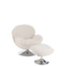 J-Line Relax Zetel+ voetbank metaal/multiplex creme/zilver-Fauteuils-J-Line