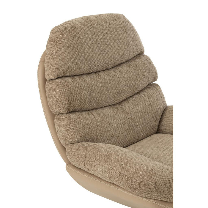 J-Line Relax Zetel + voetbank metaal/multiplex donkergrijs/zwart-Fauteuils-J-Line