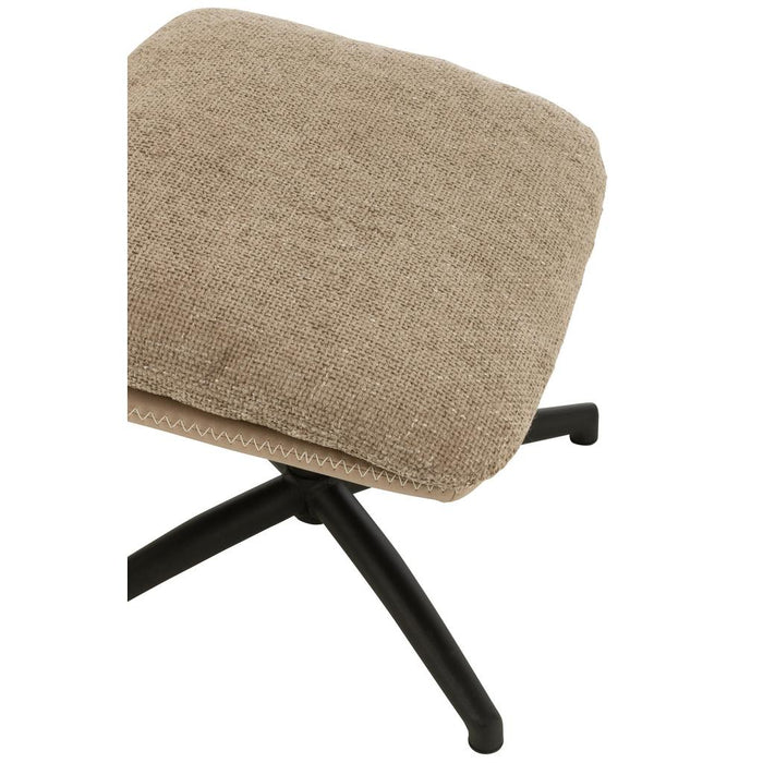 J-Line Relax Zetel + voetbank metaal/multiplex donkergrijs/zwart-Fauteuils-J-Line