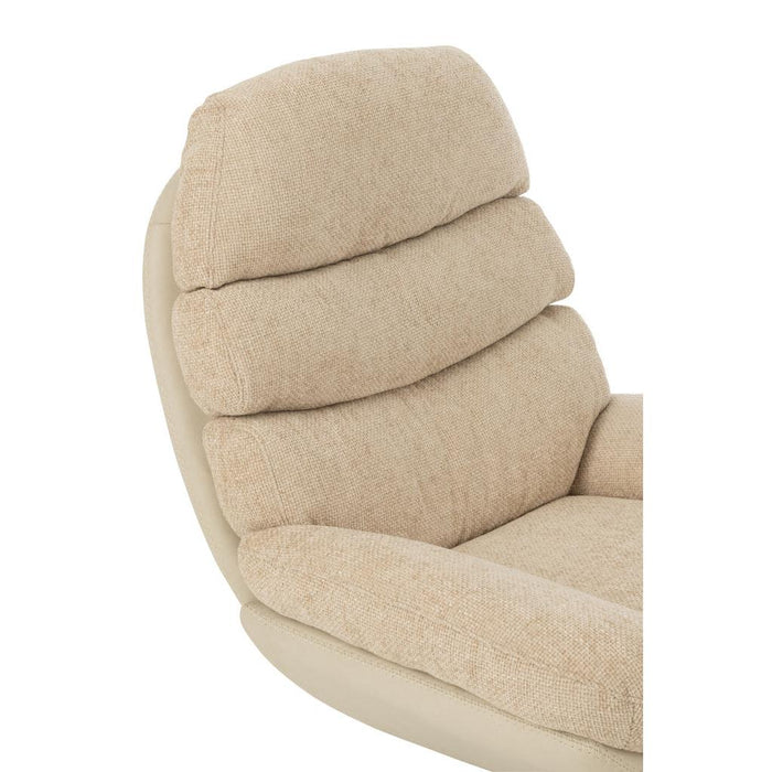 J-Line Relax Zetel + voetbank metaal/multiplex grijs/zwart-Fauteuils-J-Line