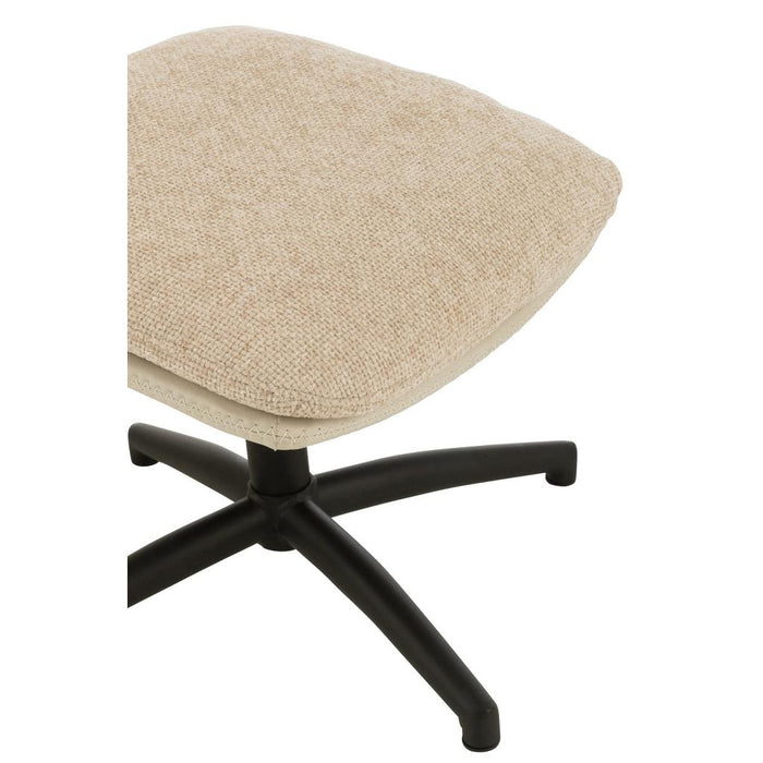 J-Line Relax Zetel + voetbank metaal/multiplex grijs/zwart-Fauteuils-J-Line