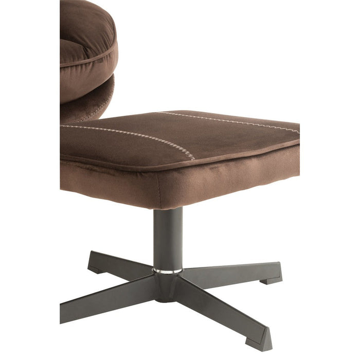 J-Line Relax Zetel+ voetbank metaal/textiel donker bruin-Fauteuils-J-Line