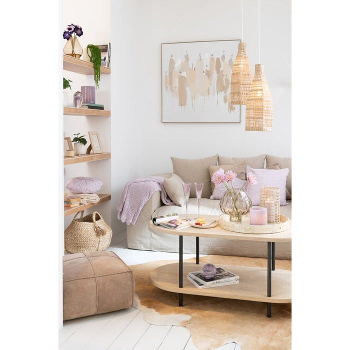 J-Line Salontafel Eli 2planken mango hout/staal naturel/grijs-Salontafels-J-Line