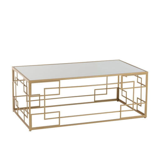 J-Line Salontafel Lijnen metaal/glas goud-Salontafels-J-Line