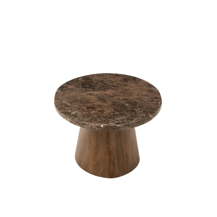 J-Line Salontafel Ovaal marmer/mangohout bruin-Salontafels-J-Line