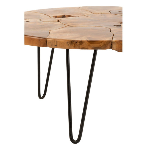 J-Line Salontafel Samuel rond teak hout bruin-Salontafels-J-Line