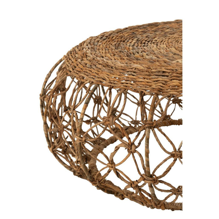 J-Line Salontafel Schotel metaal/bananenblad naturel-Salontafels-J-Line