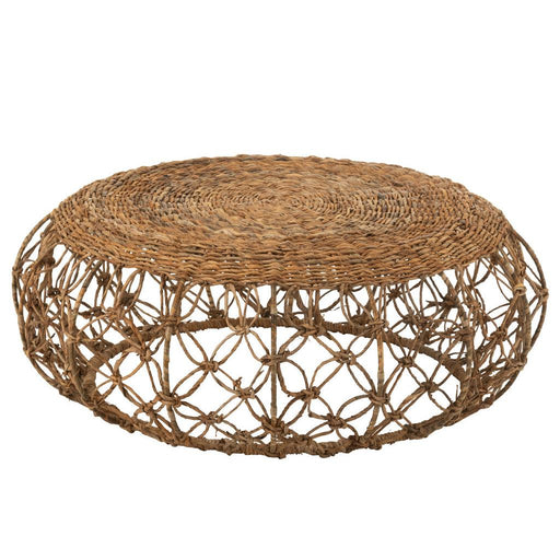 J-Line Salontafel Schotel metaal/bananenblad naturel-Salontafels-J-Line