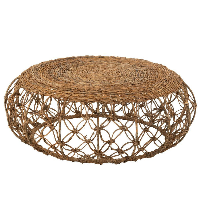 J-Line Salontafel Schotel metaal/bananenblad naturel-Salontafels-J-Line