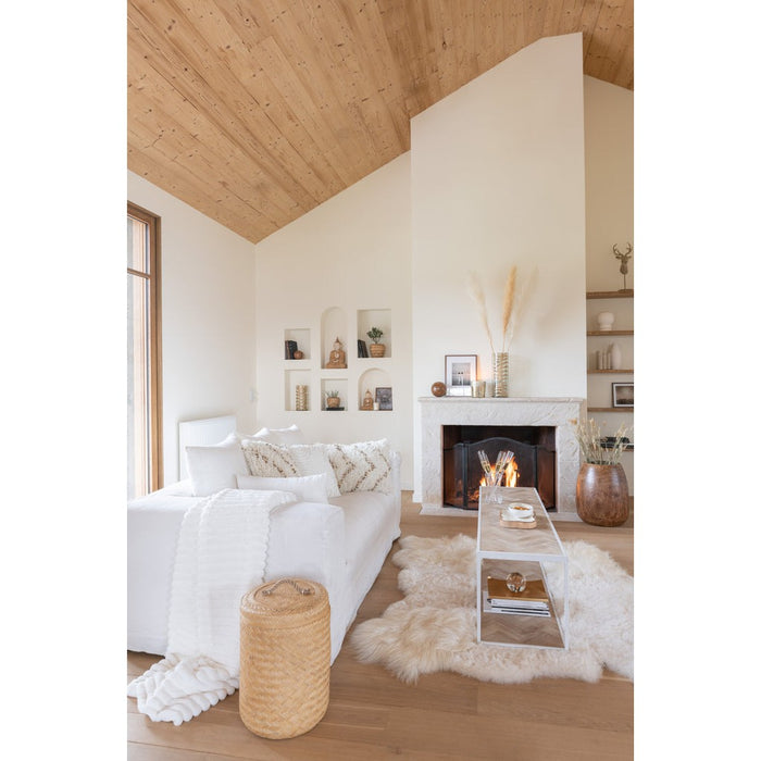 J-Line Salontafel Zigzag hout/metaal naturel/wit-Salontafels-J-Line