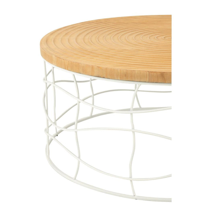 J-Line Salontafel ijzer/sparhout naturel/wit-Salontafels-J-Line