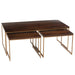 J-Line Salontafel rafi 3delig ijzer/mango hout goud/donker bruin-Salontafels-J-Line