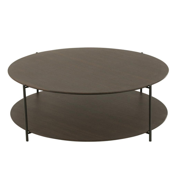 J-Line Salontafel rond mdf/metaal donkerbruin large-Salontafels-J-Line