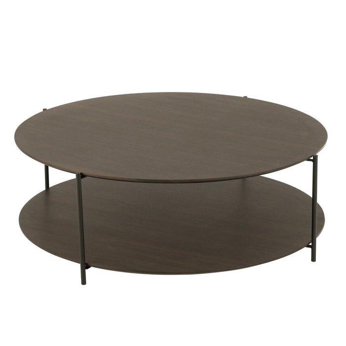 J-Line Salontafel rond mdf/metaal donkerbruin large-Salontafels-J-Line