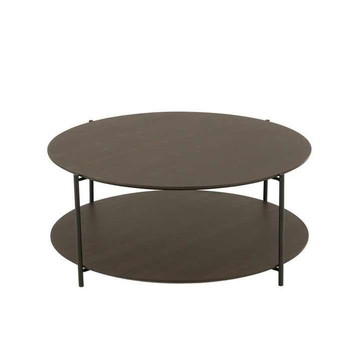 J-Line Salontafel rond mdf/metaal donkerbruin small-Salontafels-J-Line