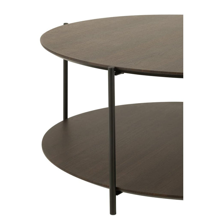J-Line Salontafel rond mdf/metaal donkerbruin small-Salontafels-J-Line