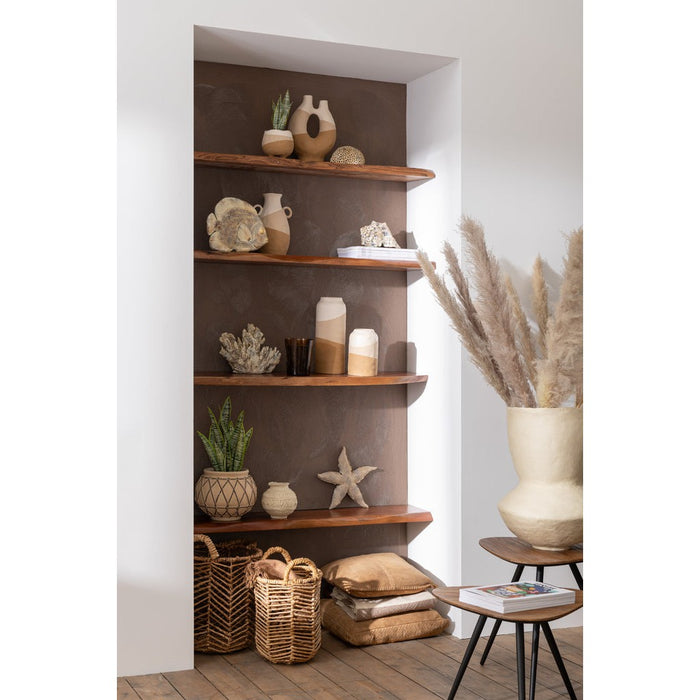 J-Line Set Van 2 bijzettafel driehoek gerecycleerd teak naturel-Bijzettafels-J-Line