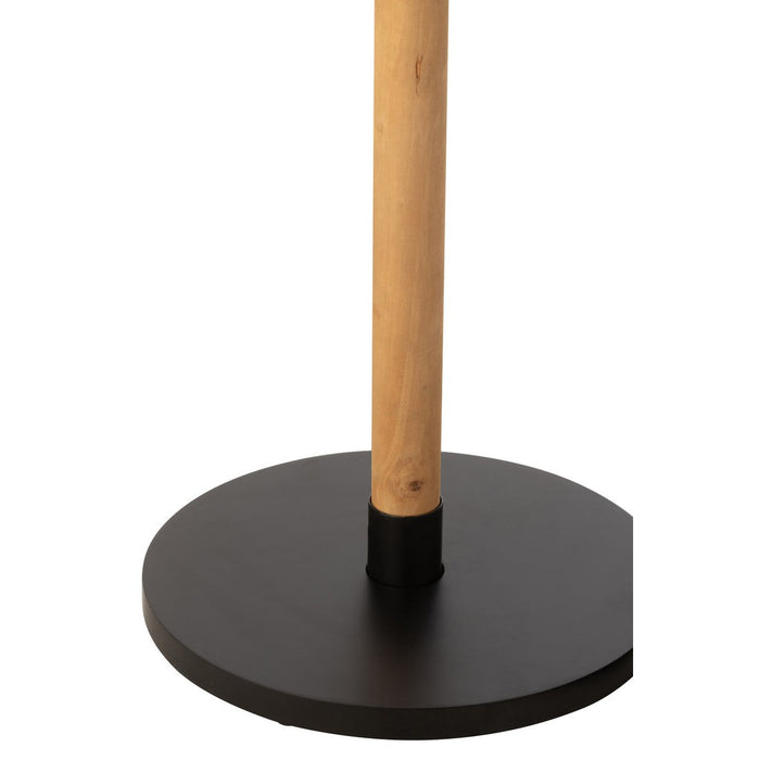 J-Line Set Van 2 bijzettafel ron mdf/dennenhout naturel zwart-Bijzettafels-J-Line