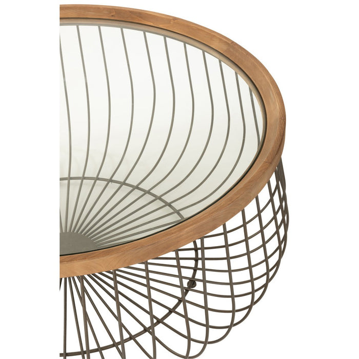 J-Line Set Van 2 salontafel rond metaal/glas zwart-Salontafels-J-Line