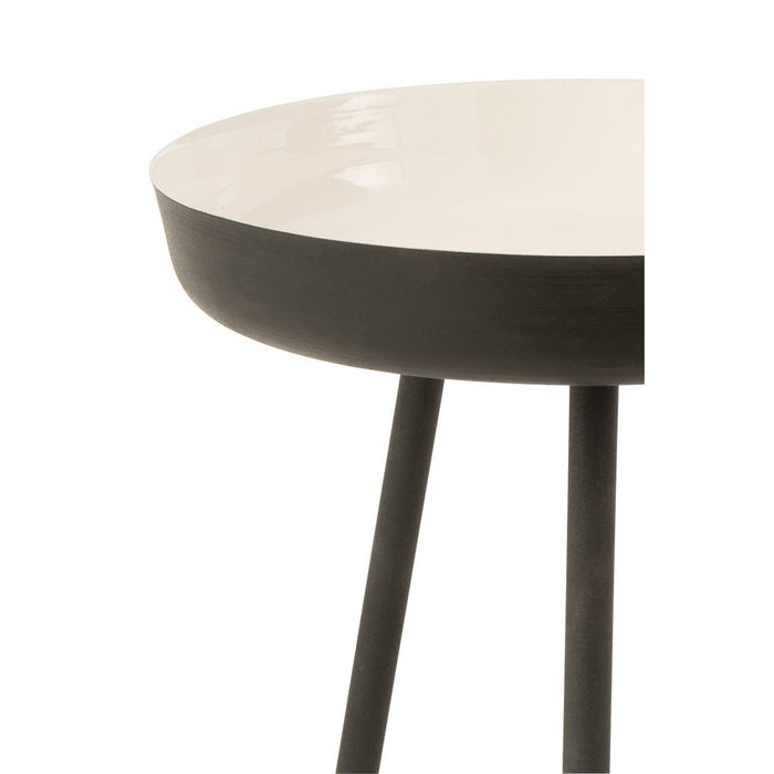 J-Line Set Van 3 bijzettafels metaal zwart/wit-Bijzettafels-J-Line