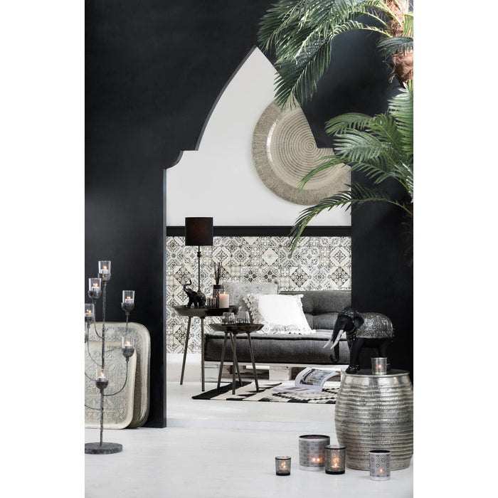 J-Line Set Van 3 bijzettafels plateau rond metaal mat donker grijs-Bijzettafels-J-Line