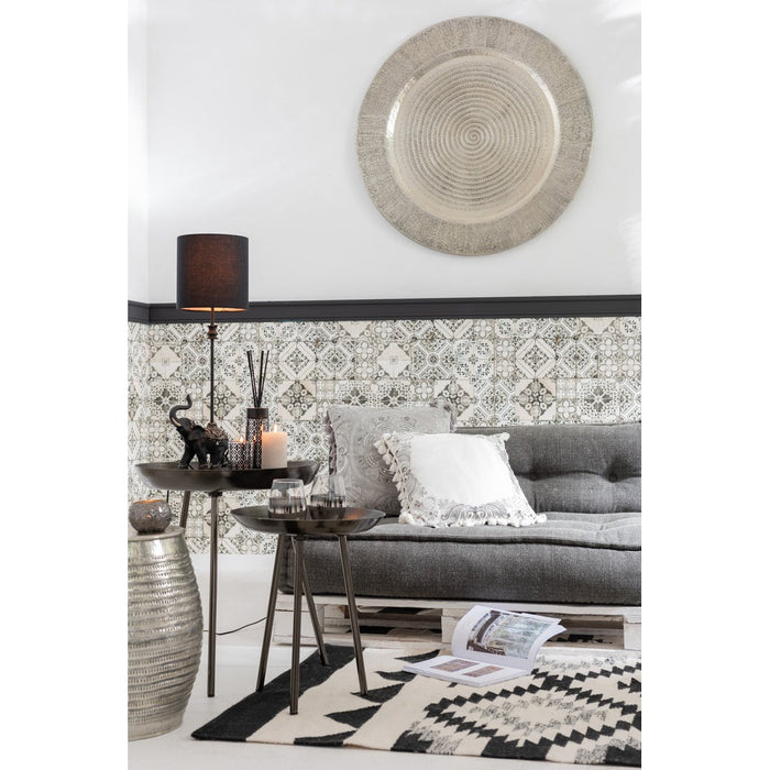 J-Line Set Van 3 bijzettafels plateau rond metaal mat donker grijs-Bijzettafels-J-Line