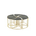 J-Line Set Van 6 tafels tornado goud metaal/mdf/glas-Bijzettafels-J-Line