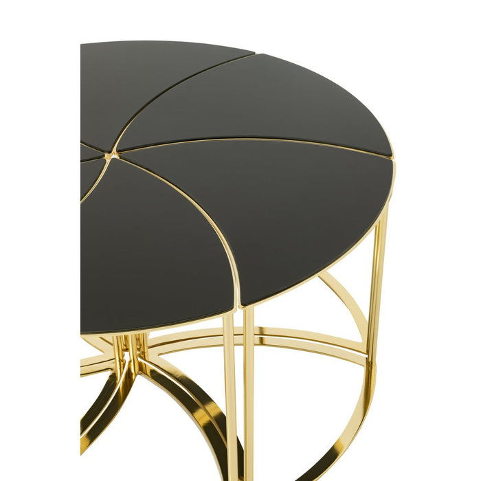 J-Line Set Van 6 tafels tornado goud metaal/mdf/glas-Bijzettafels-J-Line