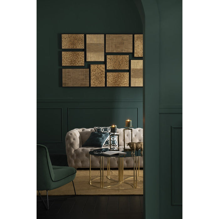 J-Line Set Van 6 tafels tornado goud metaal/mdf/glas-Bijzettafels-J-Line