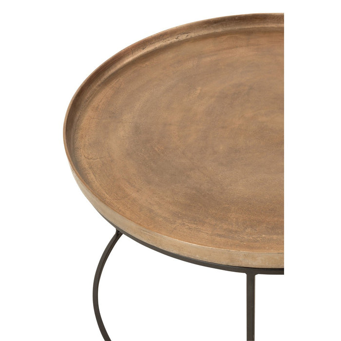 J-Line Set Van drie bijzettafel rond aluminium roest-Bijzettafels-J-Line