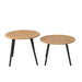 J-Line Set Van twee bijzettafel bamboo naturel-Bijzettafels-J-Line