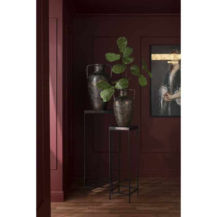 J-Line Set Van twee bijzettafel hoog brons/zwart-Bijzettafels-J-Line