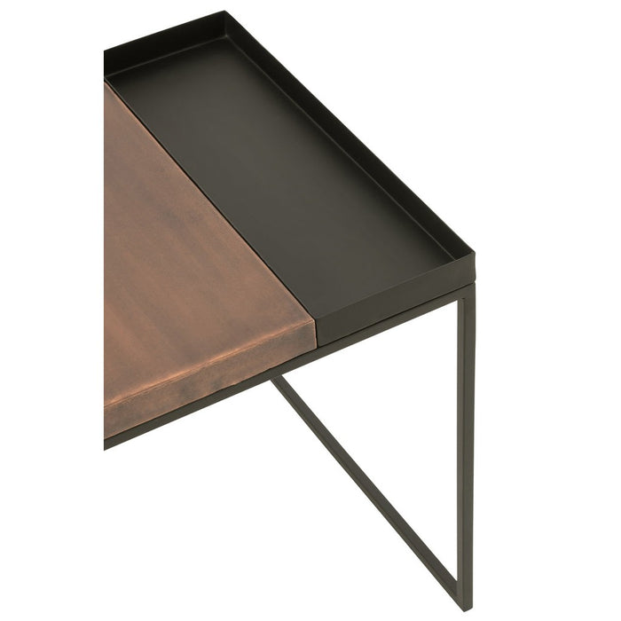 J-Line Set Van twee bijzettafel metaal brons/zwart-Bijzettafels-J-Line