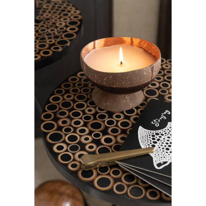 J-Line Set Van twee bijzettafel ringen resine bruin/zwart-Bijzettafels-J-Line