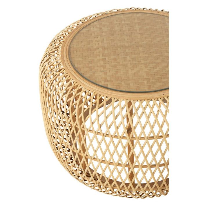 J-Line Set Van twee bijzettafels afrika bamboe/sparhout naturel-Bijzettafels-J-Line