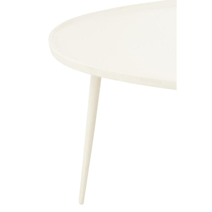 J-Line Set Van twee bijzettafels vinta aluminium wit-Bijzettafels-J-Line