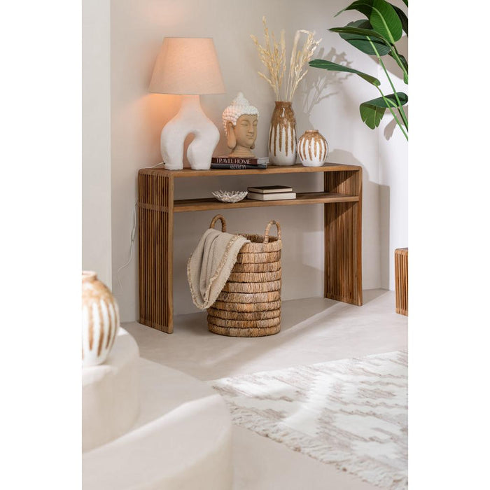 J-Line Set van 2 console met schap gerecycleerd teak naturel-Consoletafels-J-Line