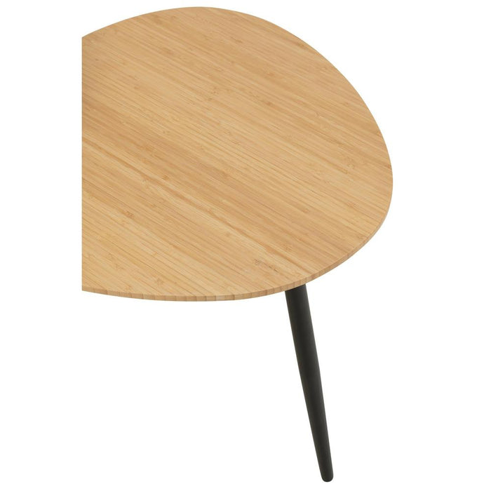 J-Line Set van drie bijzettafels palet bamboe/metaal naturel/zwart-Bijzettafels-J-Line