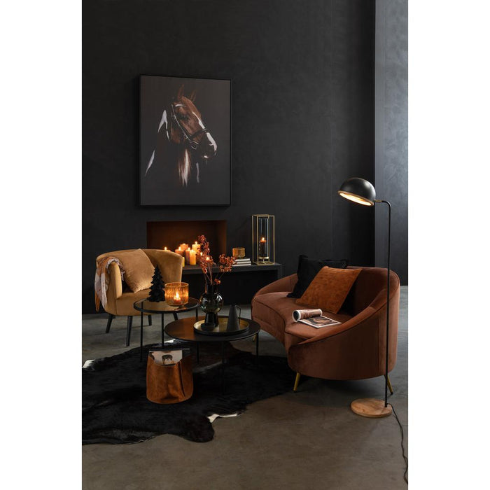 J-Line Sofa elisabeth textiel/metaal bruin-2-Zitsbanken-J-Line