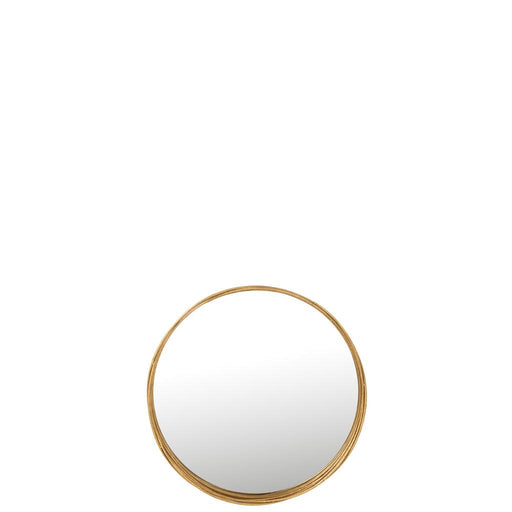 J-Line Spiegel Aurora rond ijzer/glas goud small-Spiegels-J-Line