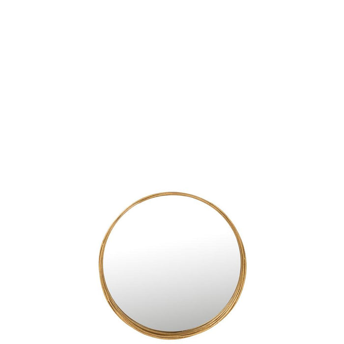 J-Line Spiegel Aurora rond ijzer/glas goud small-Spiegels-J-Line